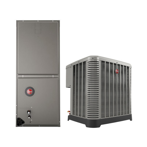 Rheem 1.5 Ton 15.2 SEER2 Air Conditioner Split System with Multi-Position PSC Air Handler R454B – RA15AY18AJ1NA RH1PY1817STANNJ – complete system