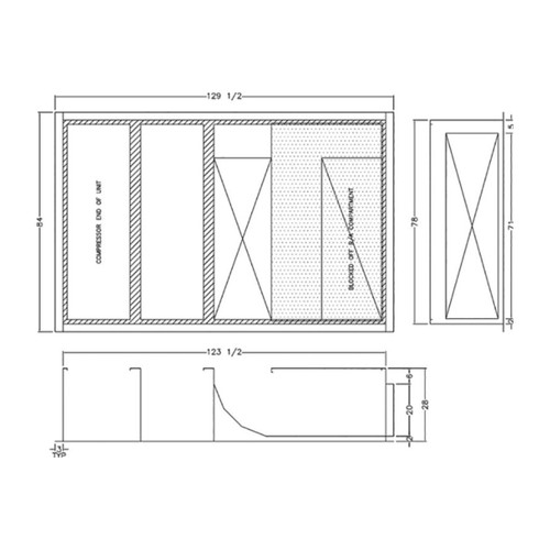 Daikin Horizontal Roof Curb, Non-Service Side Discharge, for 15-20 Ton Packaged Rooftop Units