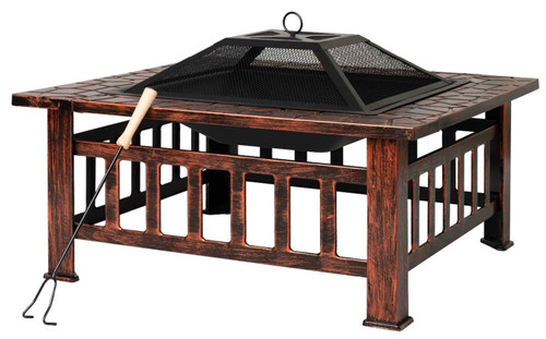 Firesense Foxdale Square Wood Burning Fire Pit | 64099