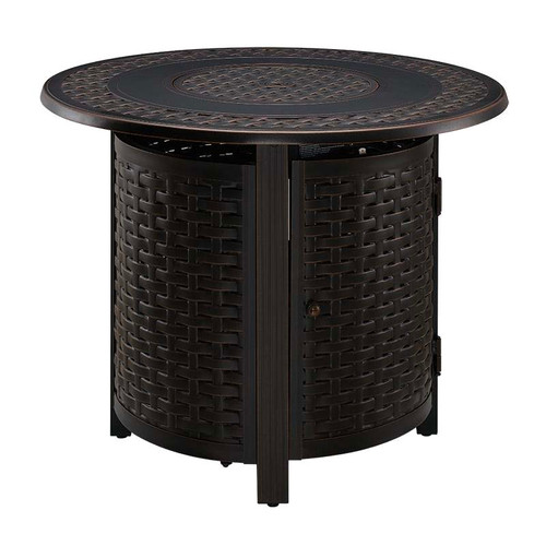 Firesense 37,000 BTU Hendricks Round Aluminum LPG Fire Pit, model 63686