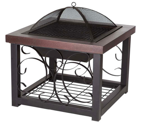 Firesense Hammer Tone Bronze Finish Cocktail Table Fire Pit | 61331