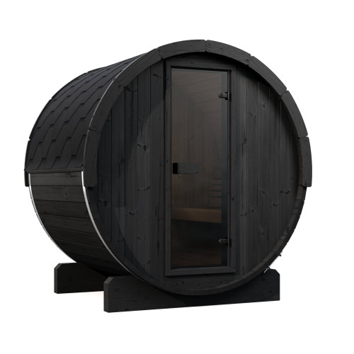SaunaLife Model E6B Ergo Series Outdoor Sauna Barrel Kit, Paint Included, Up to 3 Persons