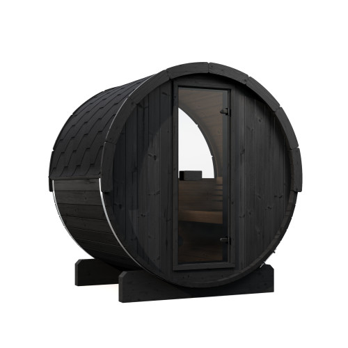 SaunaLife Model E6W Ergo Series Outdoor Sauna Barrel Kit, Rear Window, Up to 3 Persons