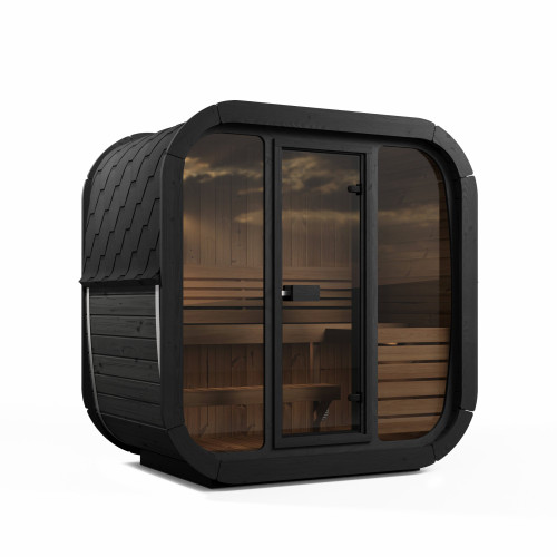 SaunaLife Model CL4G Cube Luxury Series Outdoor Home Sauna Kit, Up to 3 Persons