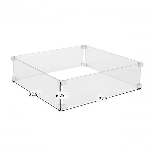 Firesense Tempered Glass Wind Guard for Square Fire Pit - LPG, model 63247