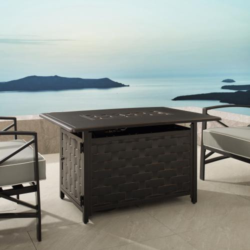 Firesense 45,000 BTU Preston Rectangle Aluminum LPG Fire Pit, model 63700
