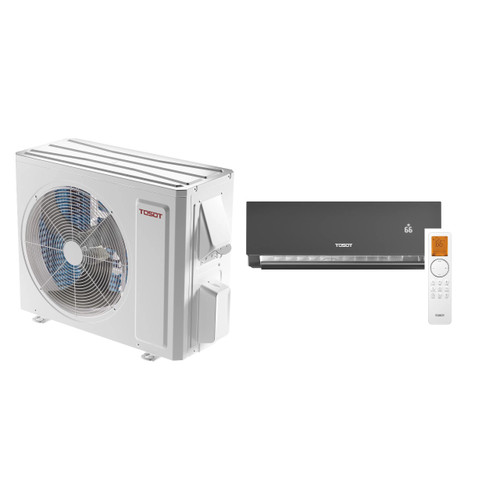 Tosot Aoraki 12,000 BTU 24.5 SEER2 Wall Mounted Ductless Mini Split Heat Pump with R32 Refrigerant Black 208/230V