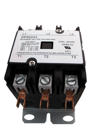 Supco DP40243 Contactor 40A 24V 3 Pole