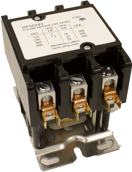 Supco DP50243 Contactor 50A 24V 3 Pole