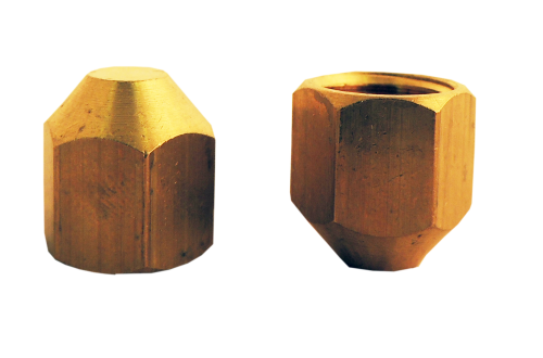 Supco SF2225 1/4" Flare Hex Brass Cap with Copper Gasket Seal