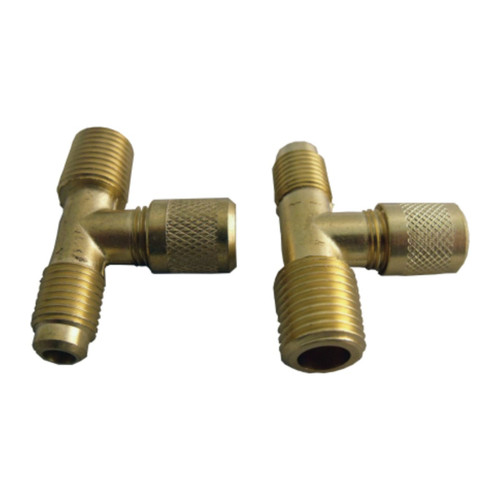 Supco SF9614 Tee Brass, 1/4" Male Flare x 1/4" MPT x 1/4" Male Flare on Branch