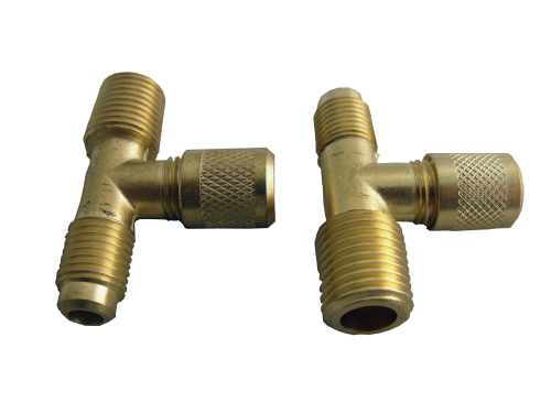 Supco SF9614 Tee Brass, 1/4" Male Flare x 1/4" MPT x 1/4" Male Flare on Branch