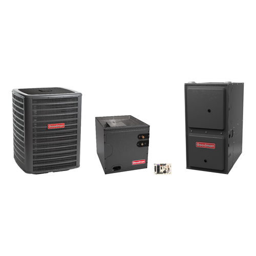 Goodman 2 Ton Heat Pump & Gas Furnace Dual Fuel System with AFE18-60A Kit