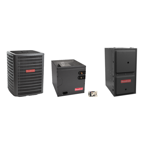 Goodman 2 Ton Heat Pump & Gas Furnace Dual Fuel System with AFE18-60A Kit