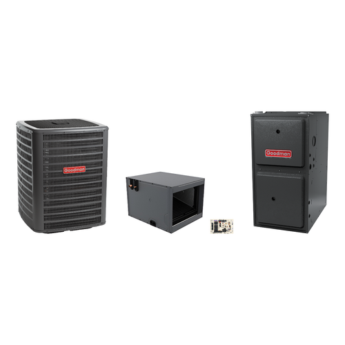 Goodman 2 Ton Heat Pump & Gas Furnace Dual Fuel System with AFE18-60A Kit