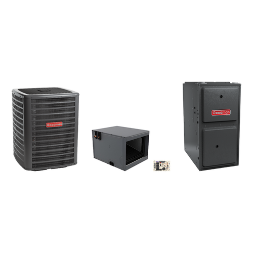 Goodman 2 Ton Heat Pump & Gas Furnace Dual Fuel System with AFE18-60A Kit