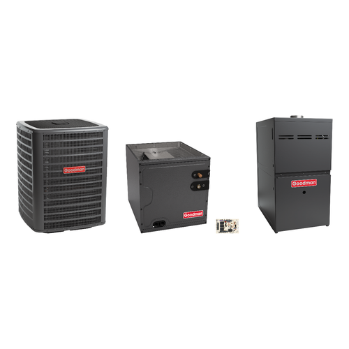 Goodman 2 Ton Heat Pump & Gas Furnace Dual Fuel System with AFE18-60A Kit