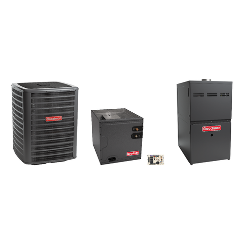 Goodman 2 Ton Heat Pump & Gas Furnace Dual Fuel System with AFE18-60A Kit