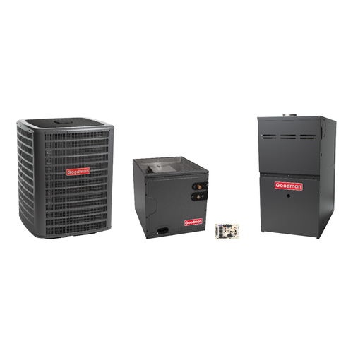 Goodman 2 Ton Heat Pump & Gas Furnace Dual Fuel System with AFE18-60A Kit