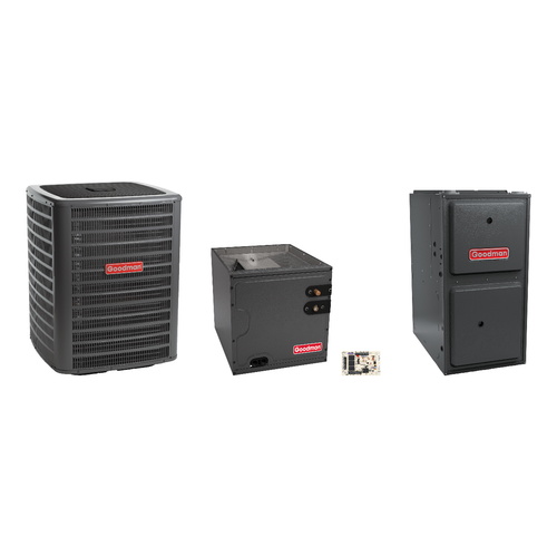 Goodman 2 Ton Heat Pump & Gas Furnace Dual Fuel System with AFE18-60A Kit