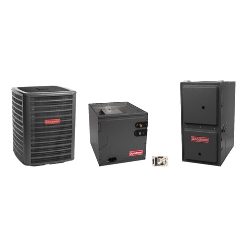 Goodman 2 Ton Heat Pump & Gas Furnace Dual Fuel System with AFE18-60A Kit