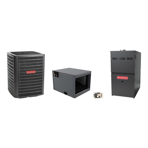Goodman 2 Ton Heat Pump & Gas Furnace Dual Fuel System with AFE18-60A Kit