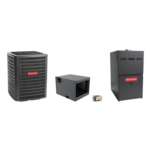 Goodman 2 Ton Heat Pump & Gas Furnace Dual Fuel System with AFE18-60A Kit