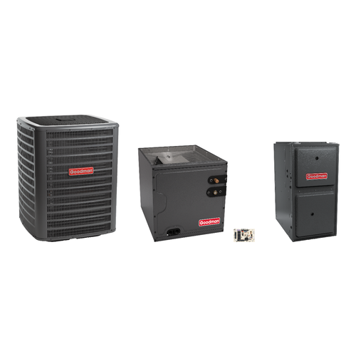 Goodman 2.5 Ton Heat Pump & Gas Furnace Dual Fuel System with AFE18-60A Kit