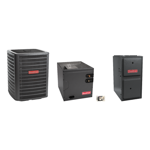 Goodman 2.5 Ton Heat Pump & Gas Furnace Dual Fuel System with AFE18-60A Kit