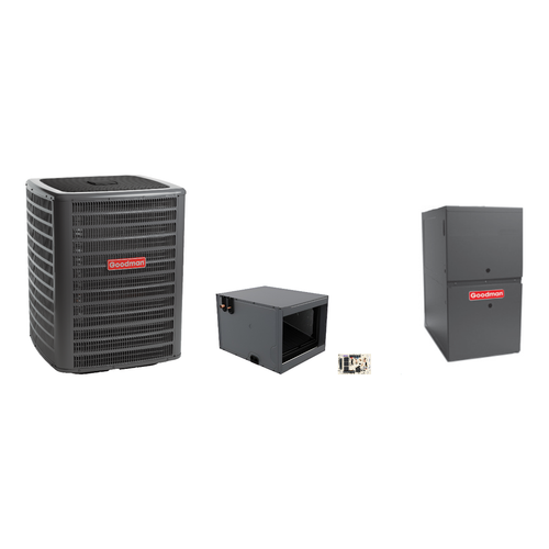 Goodman 2 Ton Heat Pump & Gas Furnace Dual Fuel System with AFE18-60A Kit