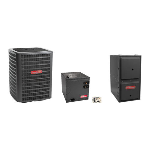 Goodman 2 Ton Heat Pump & Gas Furnace Dual Fuel System with AFE18-60A Kit