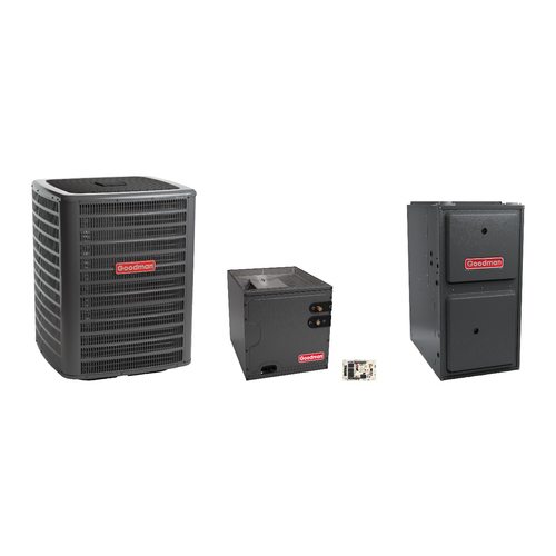 Goodman 2 Ton Heat Pump & Gas Furnace Dual Fuel System with AFE18-60A Kit