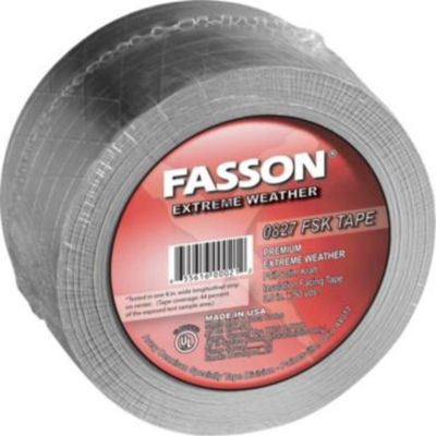 Fasson 0827 FSK Foil Scrim Kraft Insulation Tape, 3 in x 50 yd | FASSON-0827