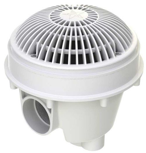 AquaStar MoFlow 8" Round Cover w/ 2" NPT & 2" Socket ABS Pump, White, 2-Pack