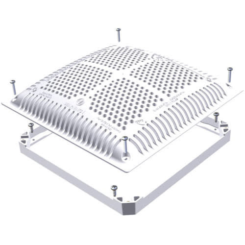 Hayward High Flow Grate w/ Inner Frame 12" x 12" Square Cover & Frame, Floor/Wall, 308 to 448 gpm