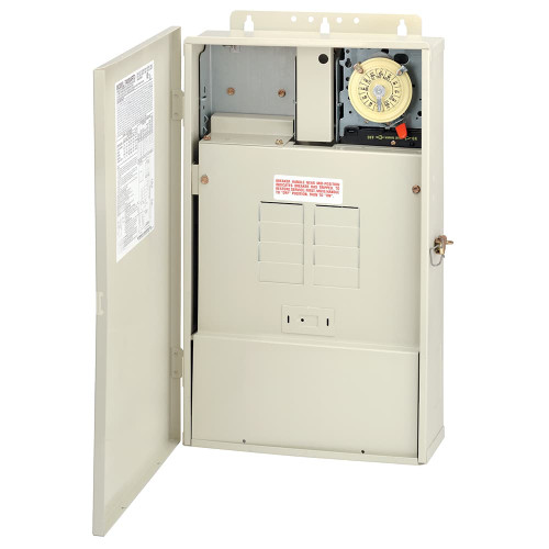 Intermatic Load Center 100 A w/ 100W Transformer & T104M Mechanism, 8 Breakers