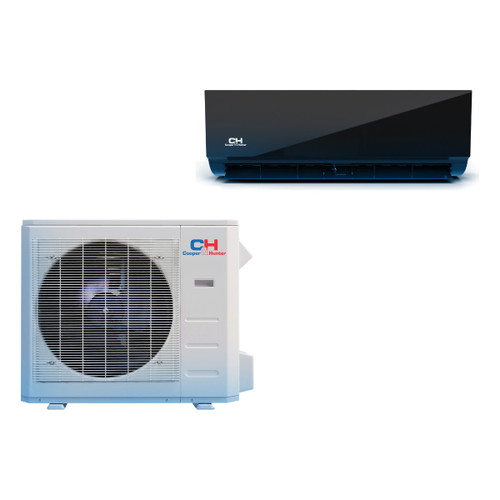 Cooper & Hunter Olivia Midnight 18,000 BTU 1.5 Ton 24 SEER2 Wall Mounted Ductless Mini Split Heat Pump System R-454B 208/230V | CH-RES18-230VO-CH-RB18MOLVWM-230VI