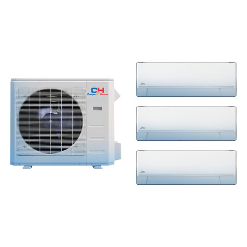 Cooper & Hunter 28,000 BTU 2.5 Ton 25 SEER2 Wall Mounted Tri Zone Ductless Mini Split Heat Pump System 9K + 9K + 9K Astoria R-454B 208/230V | CH-R28MES-AST-9-9-9