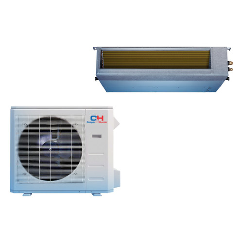 Cooper & Hunter Slim Duct 36,000 BTU 3 Ton 18.7 SEER2 Slim Ducted Ductless Mini Split Heat Pump System R-454B 208/230V | CH-R36LCU-230VO-CH-RS36LCDT-HS