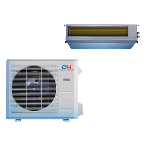 Cooper & Hunter Slim Duct 18,000 BTU 1.5 Ton 20 SEER2 Slim Ducted Ductless Mini Split Heat Pump System R-454B 208/230V, model CH-RES18-230VO-CH-RS18MDT-MS