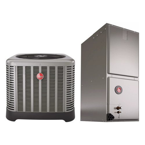 Rheem 4 Ton 14.3 SEER2 Air Conditioner Split System, 460V 3-Phase Condenser, with Multi-Position ECM Constant Torque Air Handler (208/230V 1-Phase), R454B | RA14AY48AD1NA RH2TY4821STANNJ