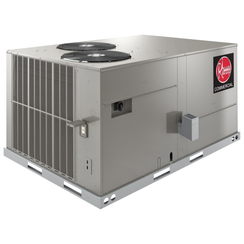 Rheem 10 Ton 14.6 IEER Commercial Gas/Electric Package Unit, 150K BTU Heat, Belt Drive VFD, 460V 3-Phase, Louvered Coil Guard, R454B | RGEDYB120ADG152AABA0