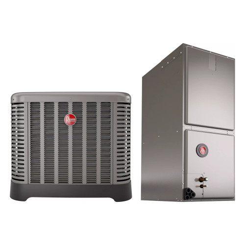 Rheem 3.5 Ton 14.3 SEER2 7.5 HSPF2 Heat Pump Split System, 208/230V 3-Phase Heat Pump, with Multi-Position ECM Constant Torque Air Handler (208/230V 1-Phase), R454B | RP14AY42AC2NA RH2TY4821STANNJ