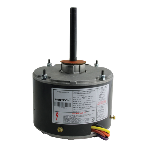 ProTech 1/5 HP Condenser Fan Motor - 208-230V, 1075 RPM, 1-Speed, Reversible – 51-23055-11