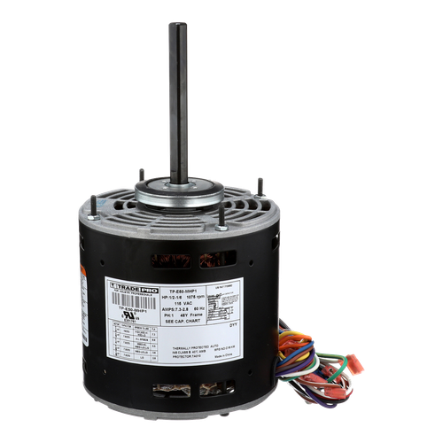 TradePro 1/6-1/2 HP Direct Drive Blower Motor - 115V, 1075 RPM, 3-Speed, Reversible – TP-E50-MHP1