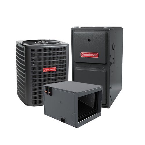 Goodman 1.5 Ton 15.2 SEER2 96% AFUE 60,000 BTU Gas Electric Air Conditioner Split System Horizontal R-32 | GLXS4BA1810 GR9T960603BN CHPTA2426B3