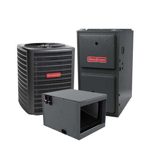 Goodman 3.5 Ton 14.5 SEER2 96% AFUE 80,000 BTU Gas Electric Air Conditioner Split System Horizontal R-32 | GLXS4BA4210 GR9S960805CN CHPTA4230C3