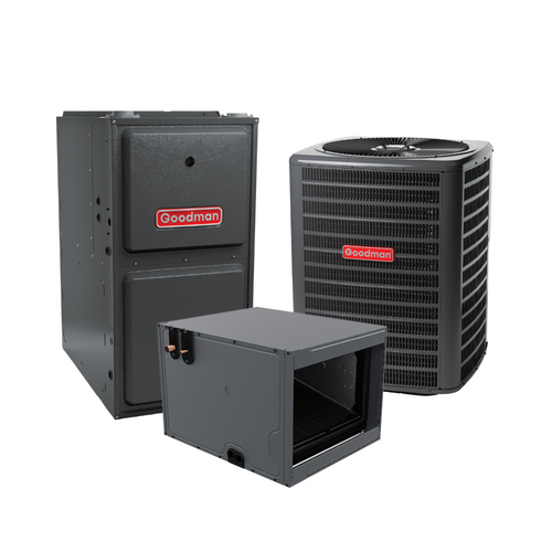 Goodman 2.5 Ton 16 SEER2 92% AFUE 80,000 BTU Gas Electric Air Conditioner Split System Horizontal R-32 | GLXS5BA3010 GR9S920804CN CHPTA3630C3