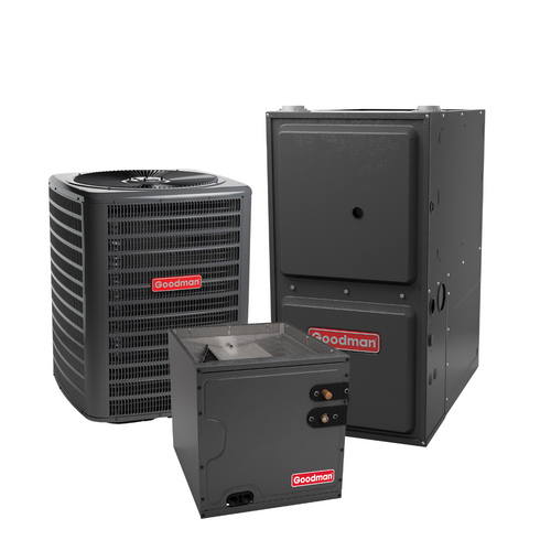 Goodman 3 Ton 15.2 SEER2 80% AFUE 60,000 BTU Gas Electric Air Conditioner Split System Upflow R-32 | GLXS5BA3610 GR9S800604BN CAPTA3626B3