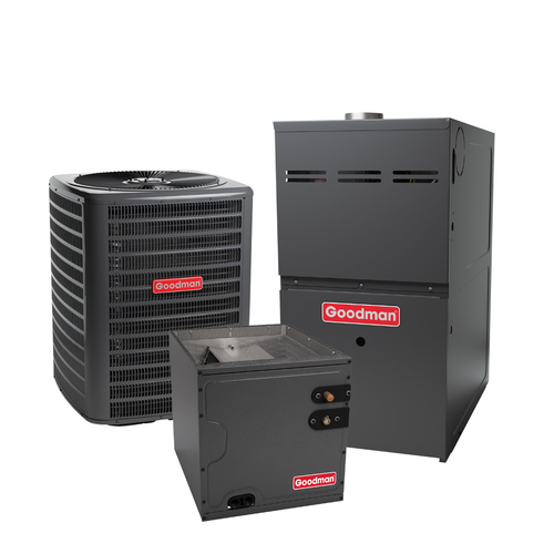 Goodman 5 Ton 15.5 SEER2 80% AFUE 80,000 BTU Gas Electric Air Conditioner Split System Downflow R-32 | GLXS5BA6010 GD9T800805CX CAPTA6030C3